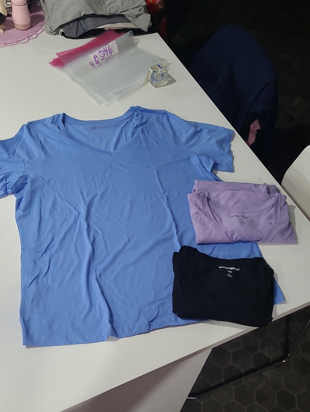 Woman Within Lot Of 3 V-Neck Short Sleeve Tee. Size L